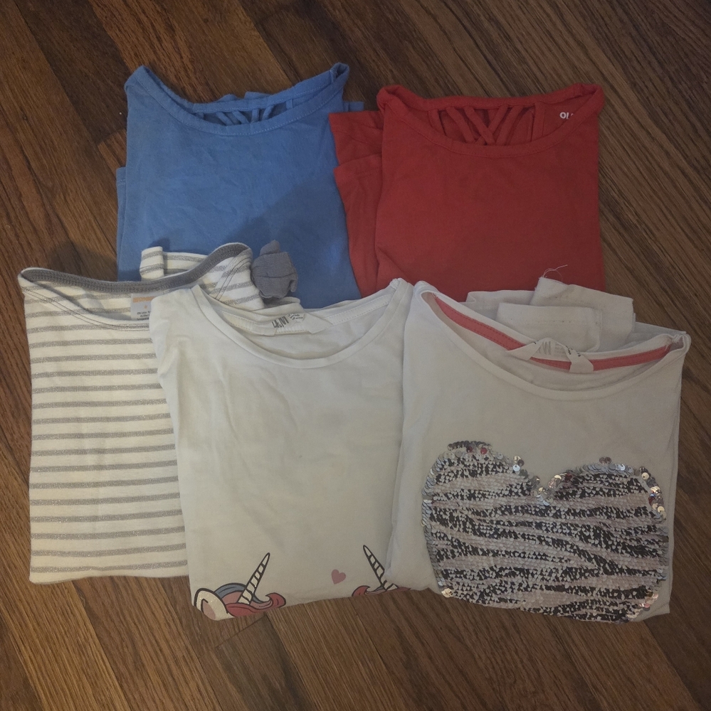 Lot Of 5 Longsleeve Tees Size 6/7 & 8